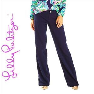 Lilly Pulitzer Navy Wide-Leg Pants